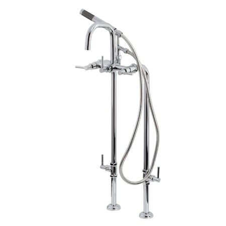 Aqua Vintage CCK8401DL Freestanding Tub Faucet with Supply Line, Stop Valve, Polished Chrome CCK8401DL